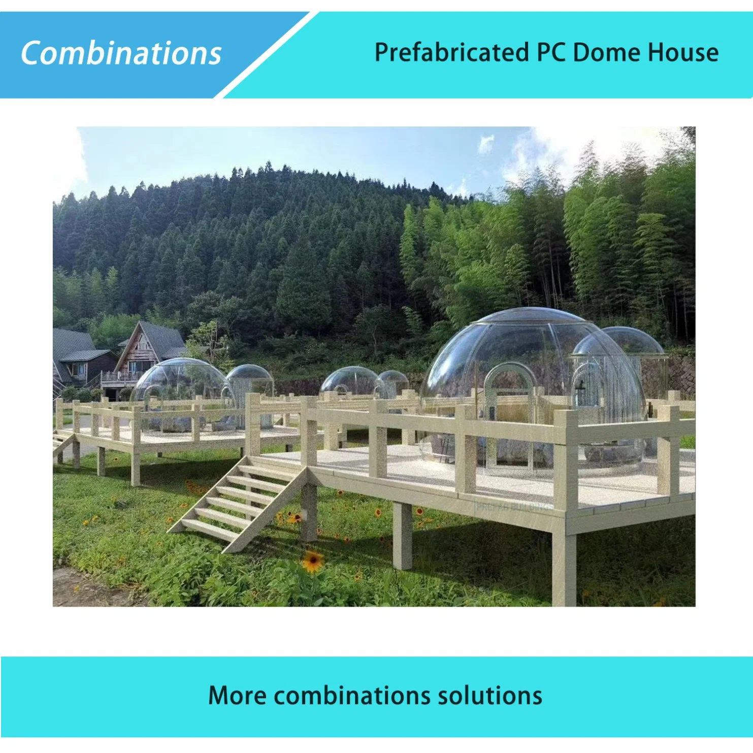 Prefab Villa Resort/ Modular PC House/ Transparent Igloo Outdoor Greenhouse Guest House/ Diner Room