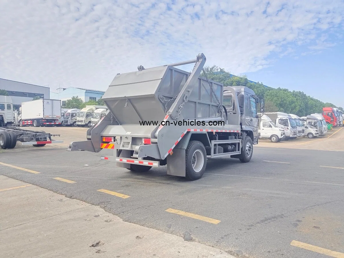 Shacman 6 Wheelers 10m3 Skip Loader lixo braço de oscilação Camião para Venda