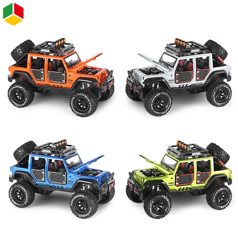 QS Wholesale 1: 24 Scale Alloy Model Cars off-Road Pull Back Door Open Diecast Model for Kids Gift Toy