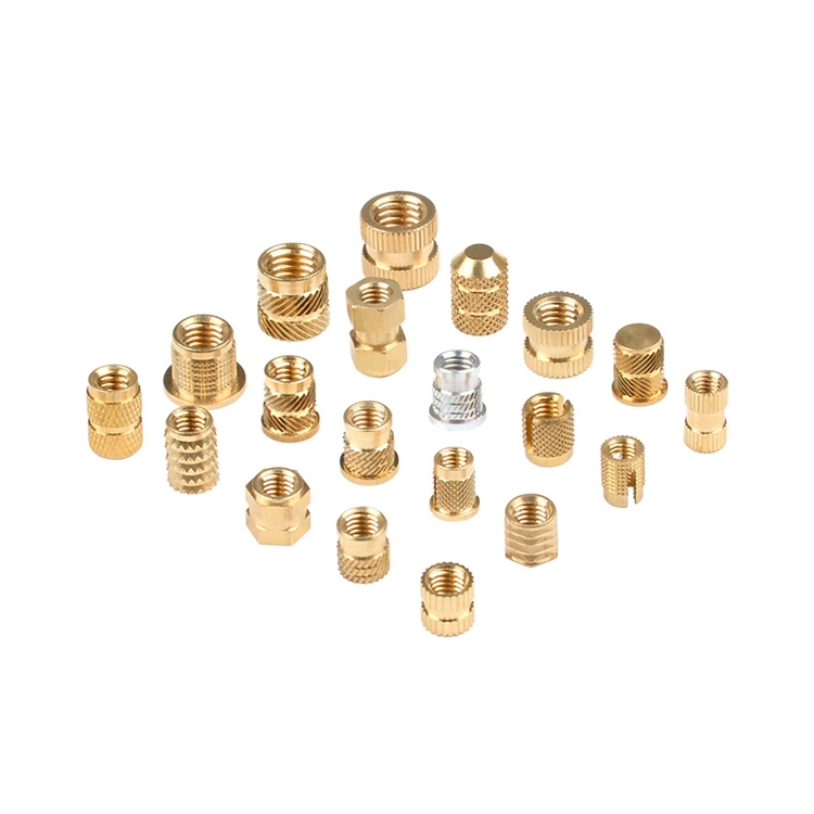 M2 M3 M4 M5 M6 M8 Knurled Plastic Brass Insert Nut Brass Mold-in Blind Threaded Inserts