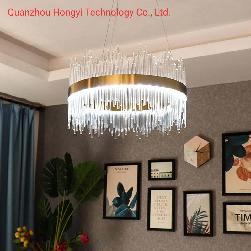 Modern Sala Ouro luz LED Luxo lustre de cristal moderno