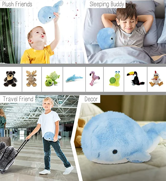 Eco Realistic Looking Promotion Custom Wholesale/Supplier Gift Plush Soft Whale Stuffed Fluffy Sea Animal Toy Lovely Baby Children Toy BSCI Sedex ISO9001