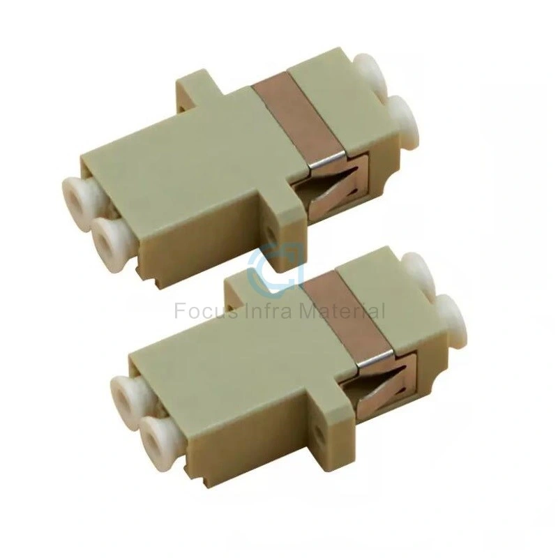 LC PC Multi Mode Duplex Fiber Optic No Ear with Flange Connector Adapter Telecomnunication Accessories