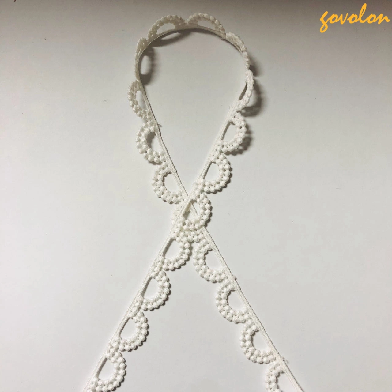 Fashion Polyester Fabric Garment Accessories White Embroidery Lace