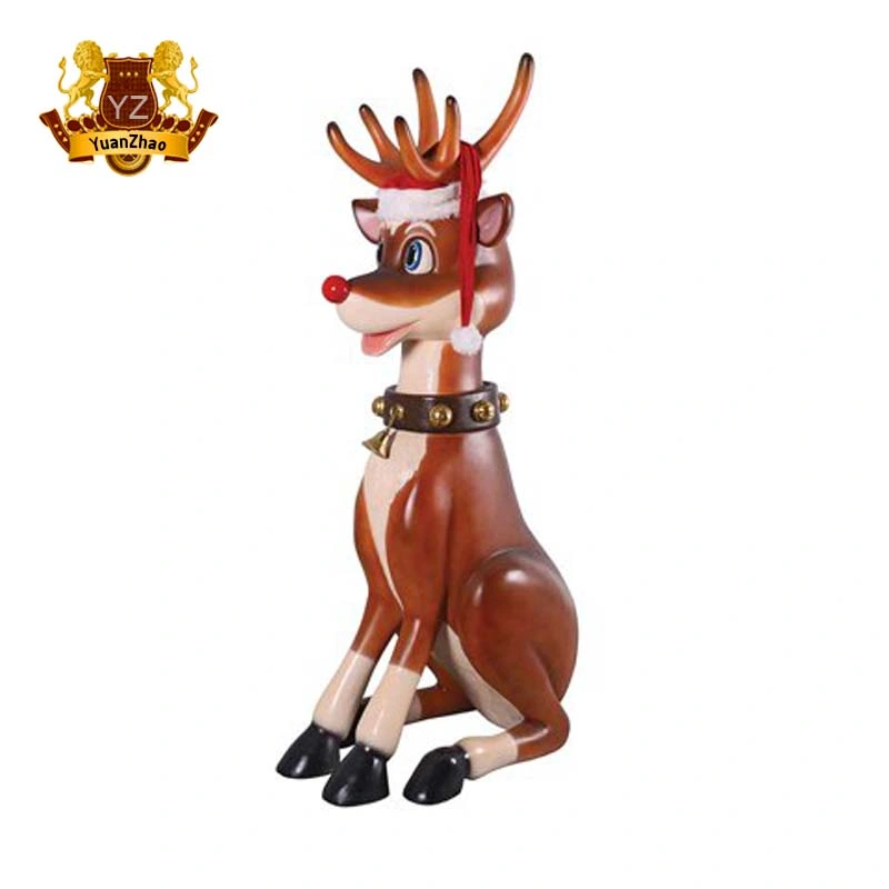 Best Selling Factory Customized Resin Fiberglass Christmas Reindeer Home Decoration Ornaments Gifts