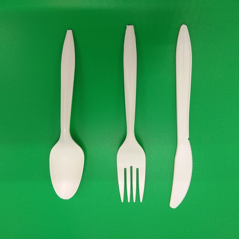 100% Compostable 7 in/8 in Cornstarch Cutlery Combo Set with Forks /Spoons/Knives