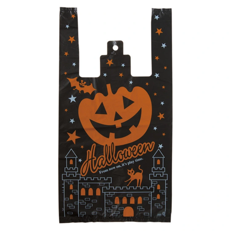 Wholesale/Supplier Plastic Supermarket Shopping Bag for Halloween in a Pack 50PCS