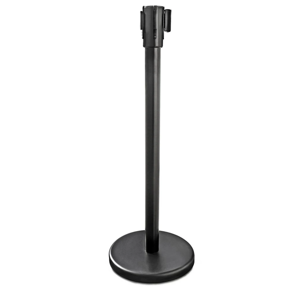 4-Way Connection Black Durable Stanchion Post Security Pole Crowd Control Queue Barrier