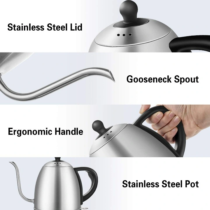 Factory Outlet Auto-Shut off Water Boiler Electric Kettle Gooseneck Stainless Steel Kettle