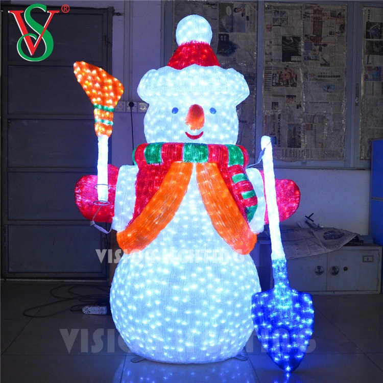 Commercial Lighting Show Street Decoration Christmas 3D Snowman Motif Lights