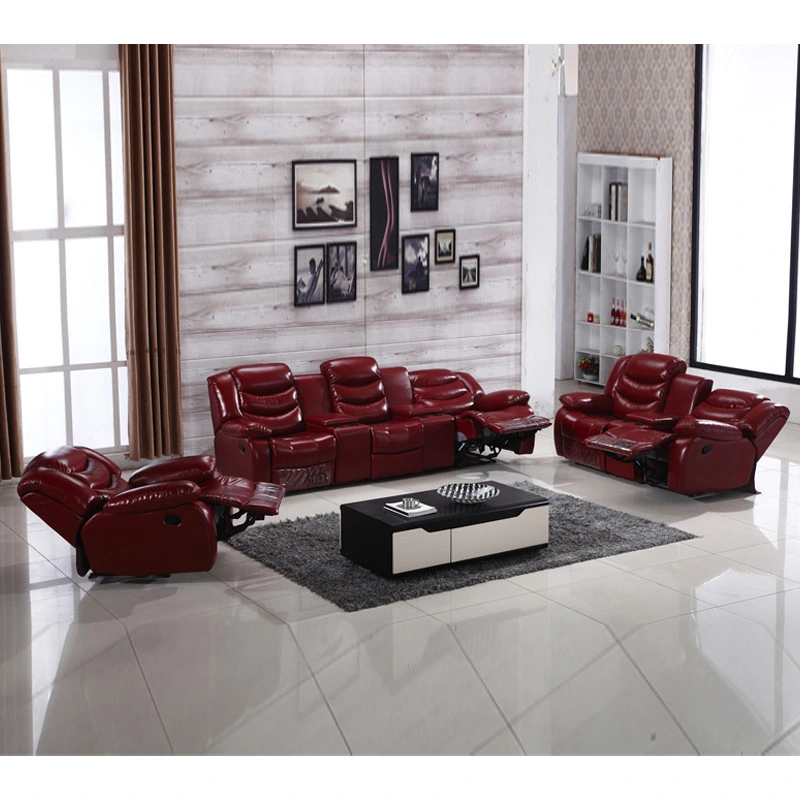 Optionales Lounge Chair Modern Home Theater Eckstuhl Set Leder Message Sofa