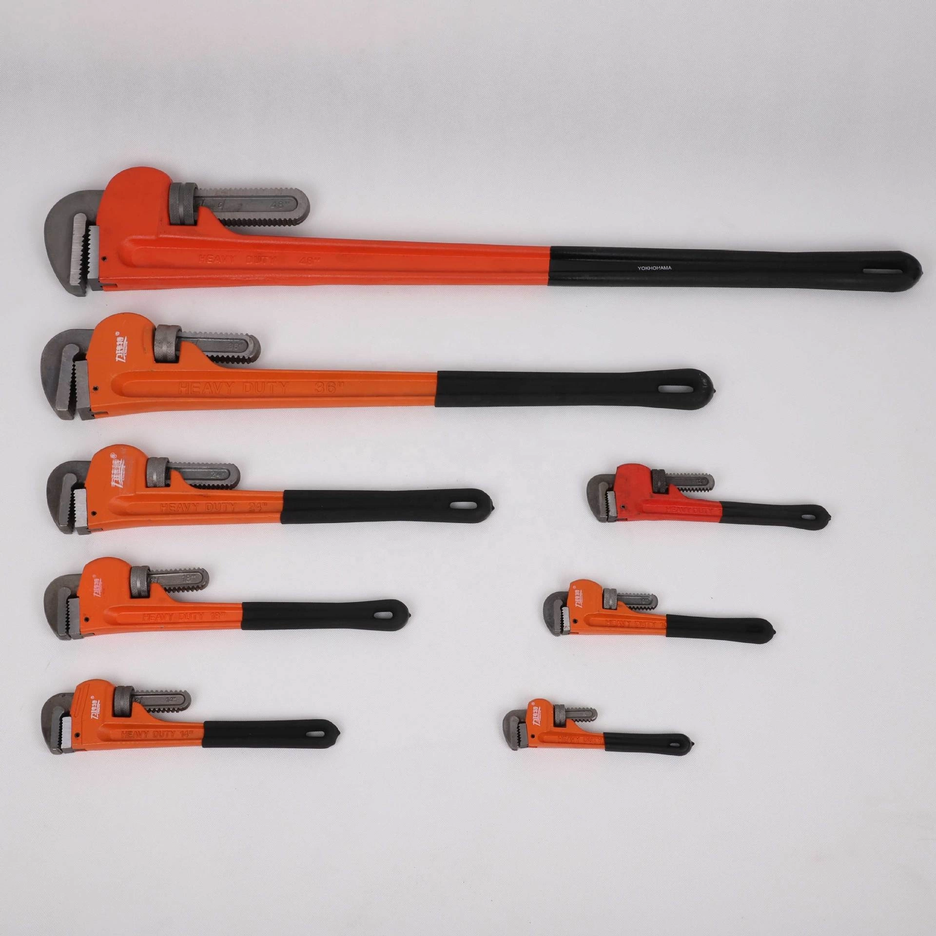 Carbon Steel Heavy Duty Pipe Wrench for Auto Repair Metal Plate