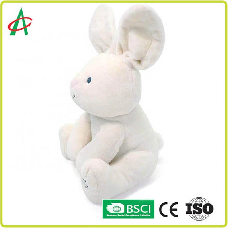 Custom High quality/High cost performance  Children Eduational Toys White Plush Rabbit Stuffed Animals with Music