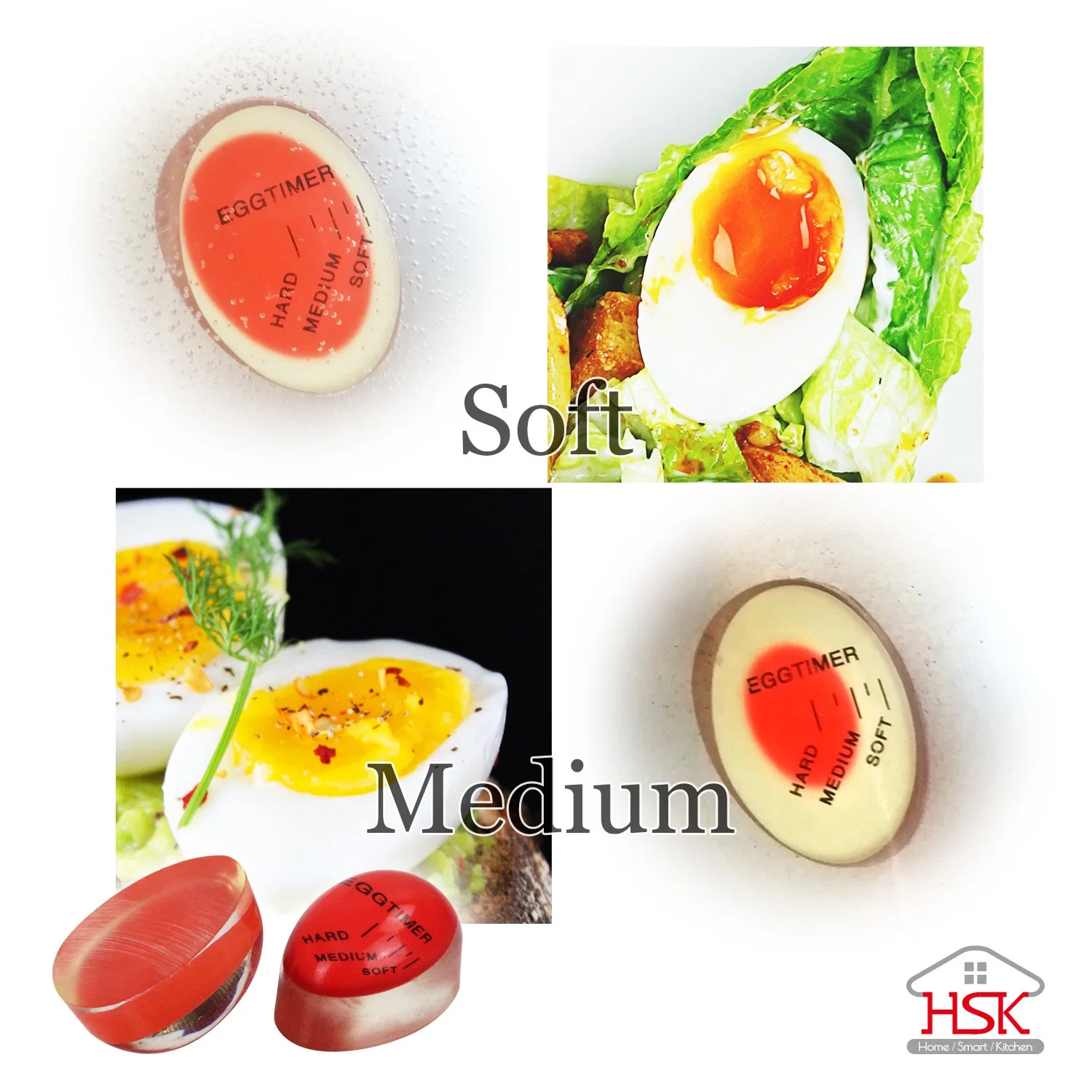 Temporizador de mudança de cor para ovos perfeitos Gadgets de cozinha