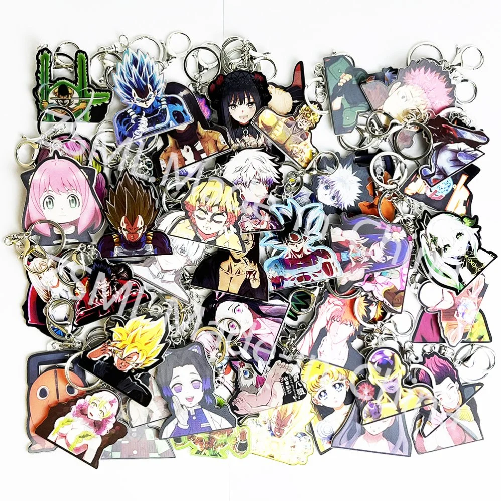 Vente en gros porte-clés Anime 3D Pendants de décoration acrylique pour voitures, sacs, etc. (PLS Contactez-nous pour les catalogues complets)