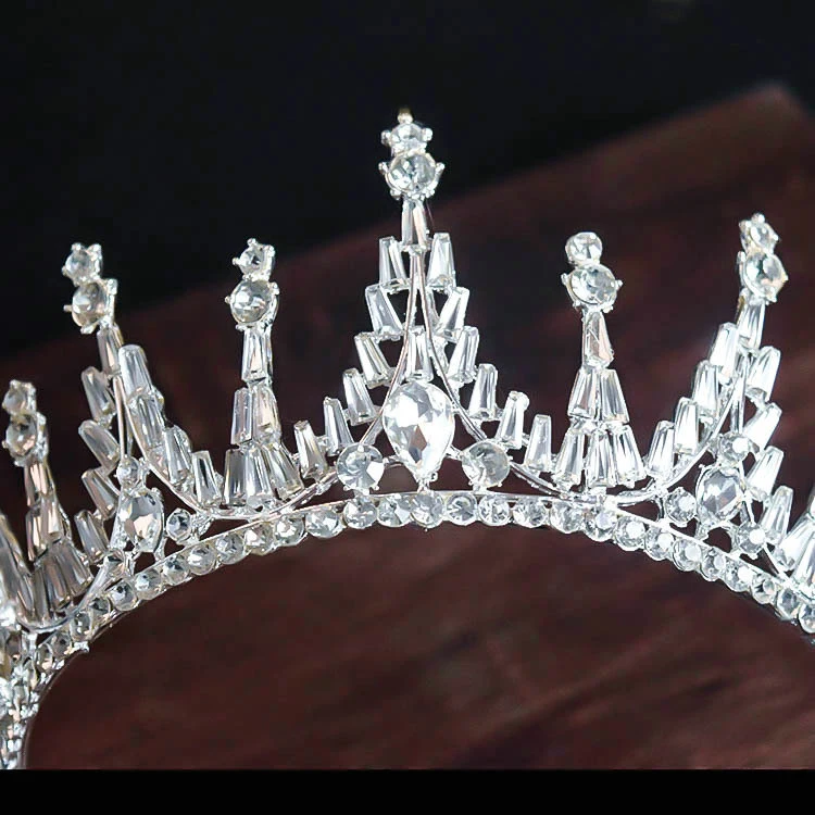 New Bridal Crown Headdress Wedding Jewelry European Crystal Queen Crown Wedding Jewelry