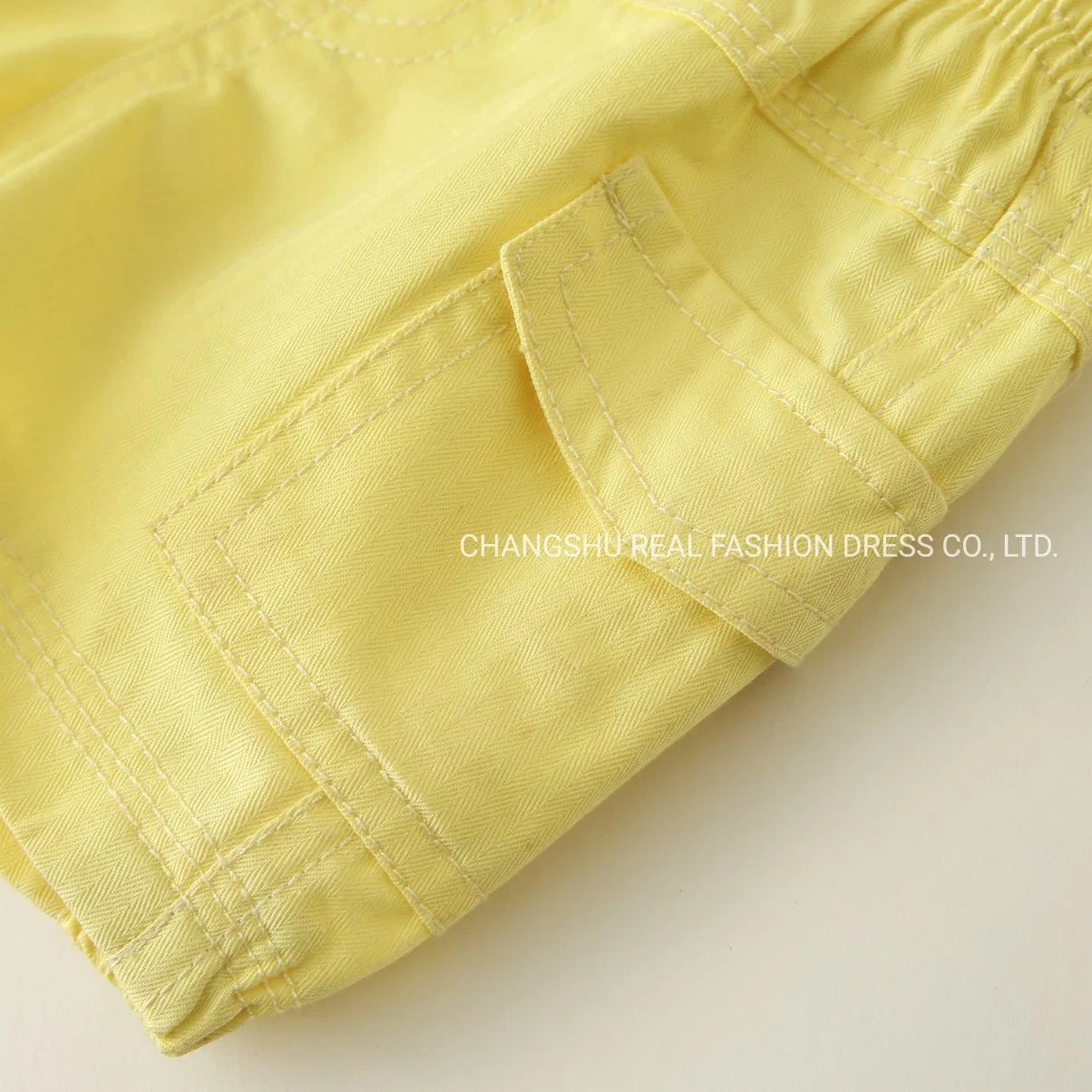 Children Holiday Clothing Boy Baby Knitted White Top and Woven Yellow Short Suit Wear with Print