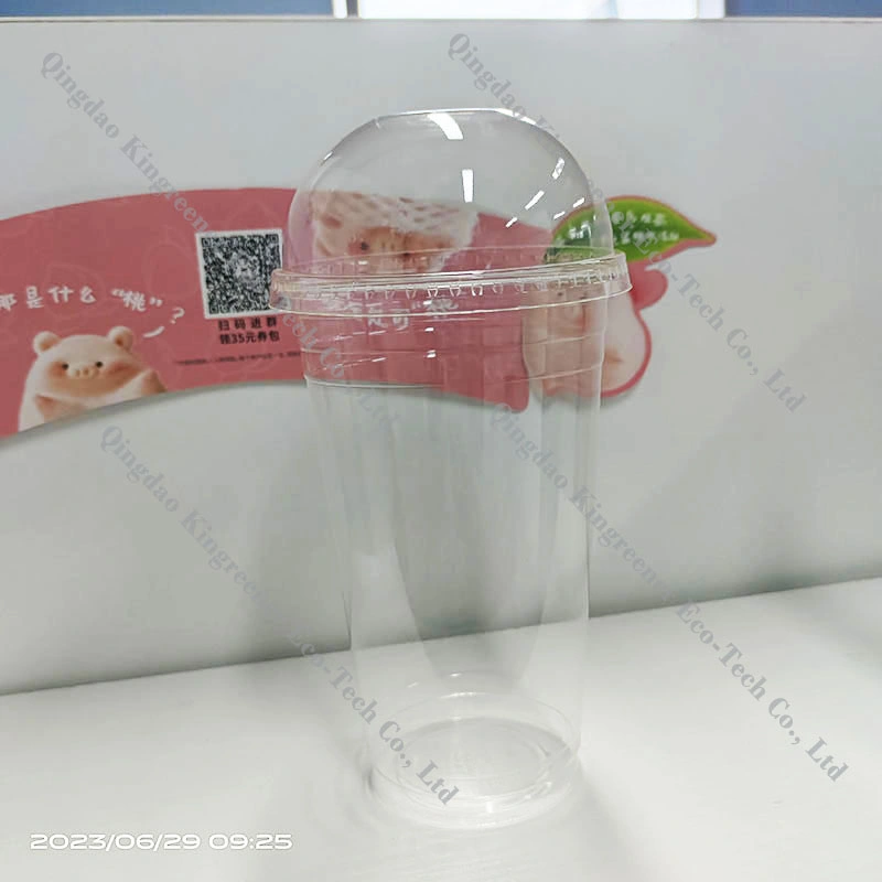 Disposable Plastic PP PS Pet PLA Cup with Dome Flat Lid Cover Fish Bowl Cups 10000 Clear Plastic Party 6 7 8 9 10 12 16 20 Oz PLA Cup