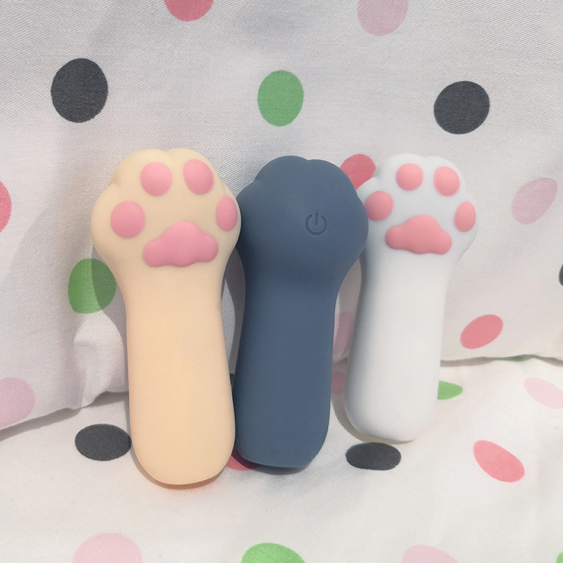 Juego de juguetes sexuales vibrantes para la punta de los dedos con forma de linda pata de gatito para estimulación del clítoris y coqueteo. Conjunto de dedos lindos de hada.