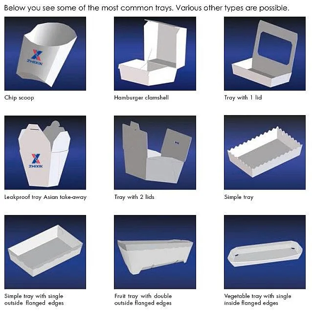 La línea doble caja de papel desechables de la máquina para hacer Pizza Burger comer la comida rápida bandeja de papel Caja Take-Away