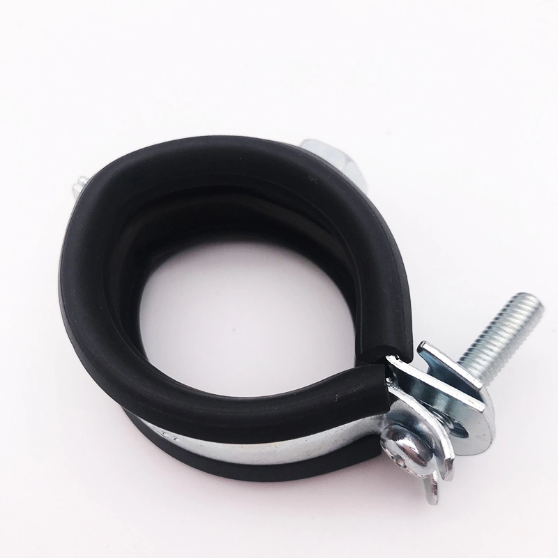 2023 Galvanized Hot Sell Heavy Duty Ningbo Manufactures Single Pipe Clamps and M8 One Screw Fixing Pipe Clamp with Rubber