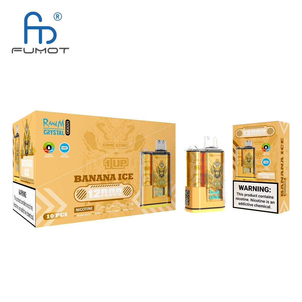 ISO9001 Factory Wholesale/Supplier Price Disposable/Chargeable Vape Electronic Cigarette with Fumot Randm Crystal 12000 Puffs Vape Replaceable Vape Pod