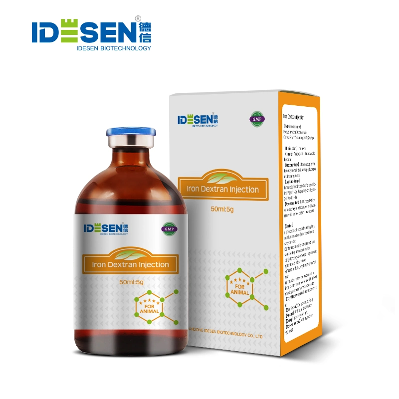 50ml: 5g Inyección de Dextran de Hierro crecimiento de medicamentos veterinarios Promoción de la Medicina Farmacéutica