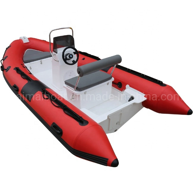 Hot Sale 14feet 4.3m Luxury Fiberglass Inflatable Sport Boat with Stern Diving Board Passenger Transport Boat Recreational Boat by Hand Made New Style Rib Boat