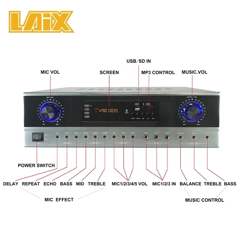 60W*2 8ohm Audio Karaoke System-Karaoke Amplifier 95%off