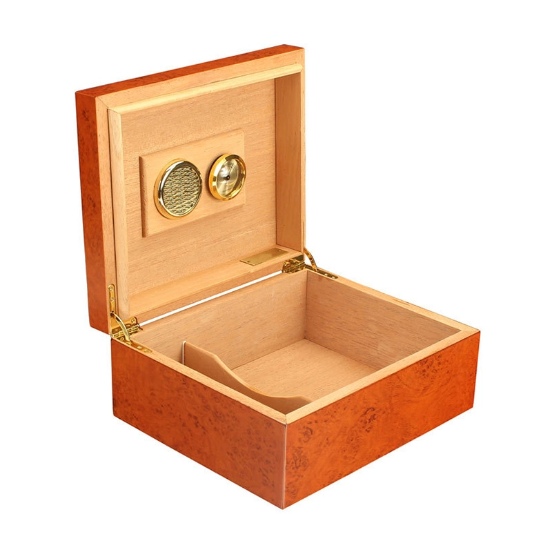 Removable Partition Hygrometer Inner Custom Logo Clamshell Cedar Wholesale/Supplier Wood Cigar Humidor Boxes