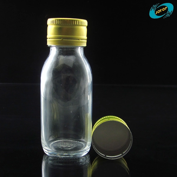 60ml Transparent Cough Medicine Glass Bottle with Aluminum Screw Cap