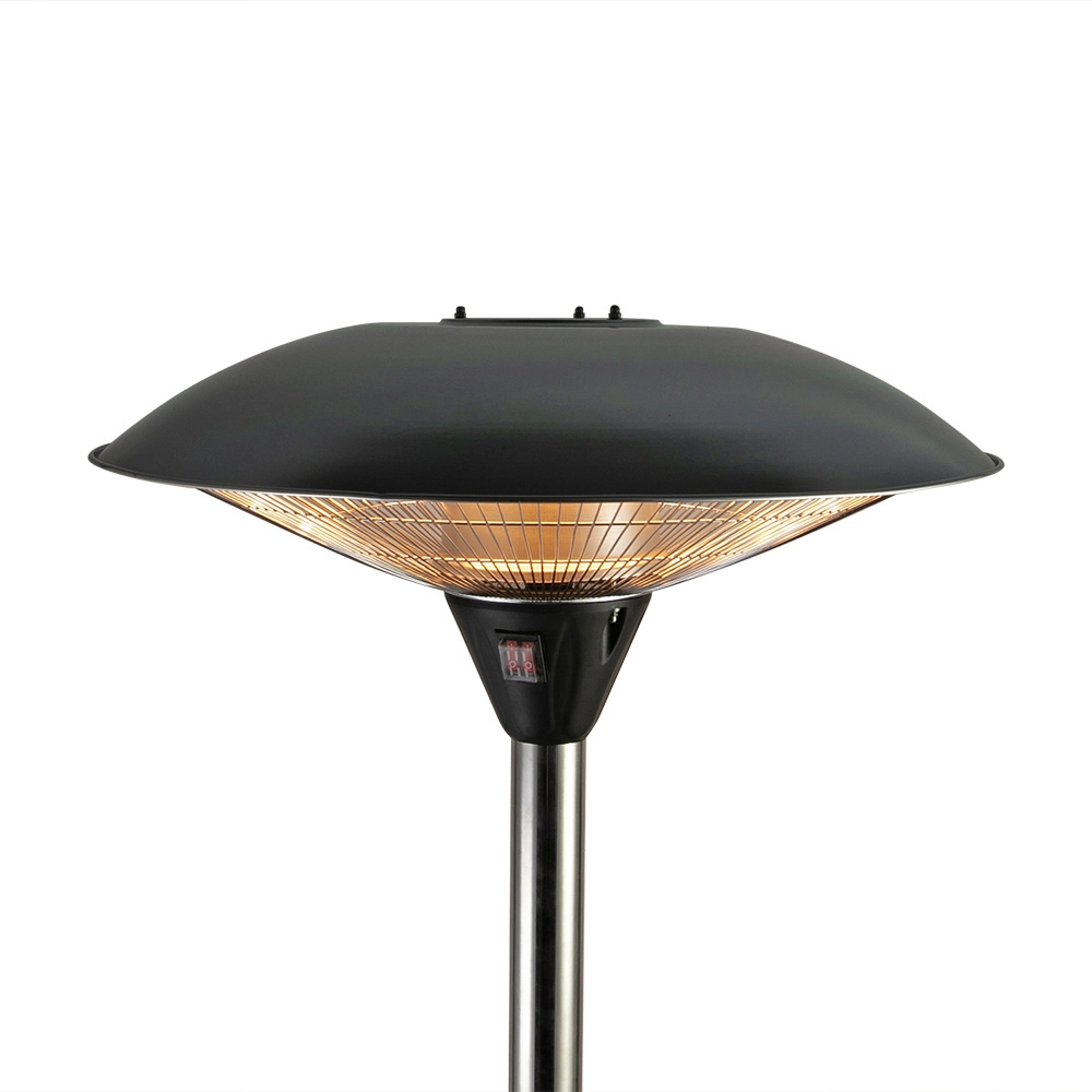 Black Round Stand up Mounted Electric Umbrella Patio Heater Cover with LED Light