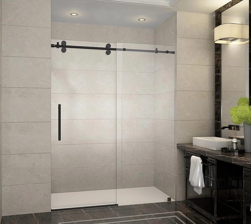 Toughened Silk Screen Acid Etch Frosted Tempered Enclosure Glass Shower Door for Bathroom Furniture