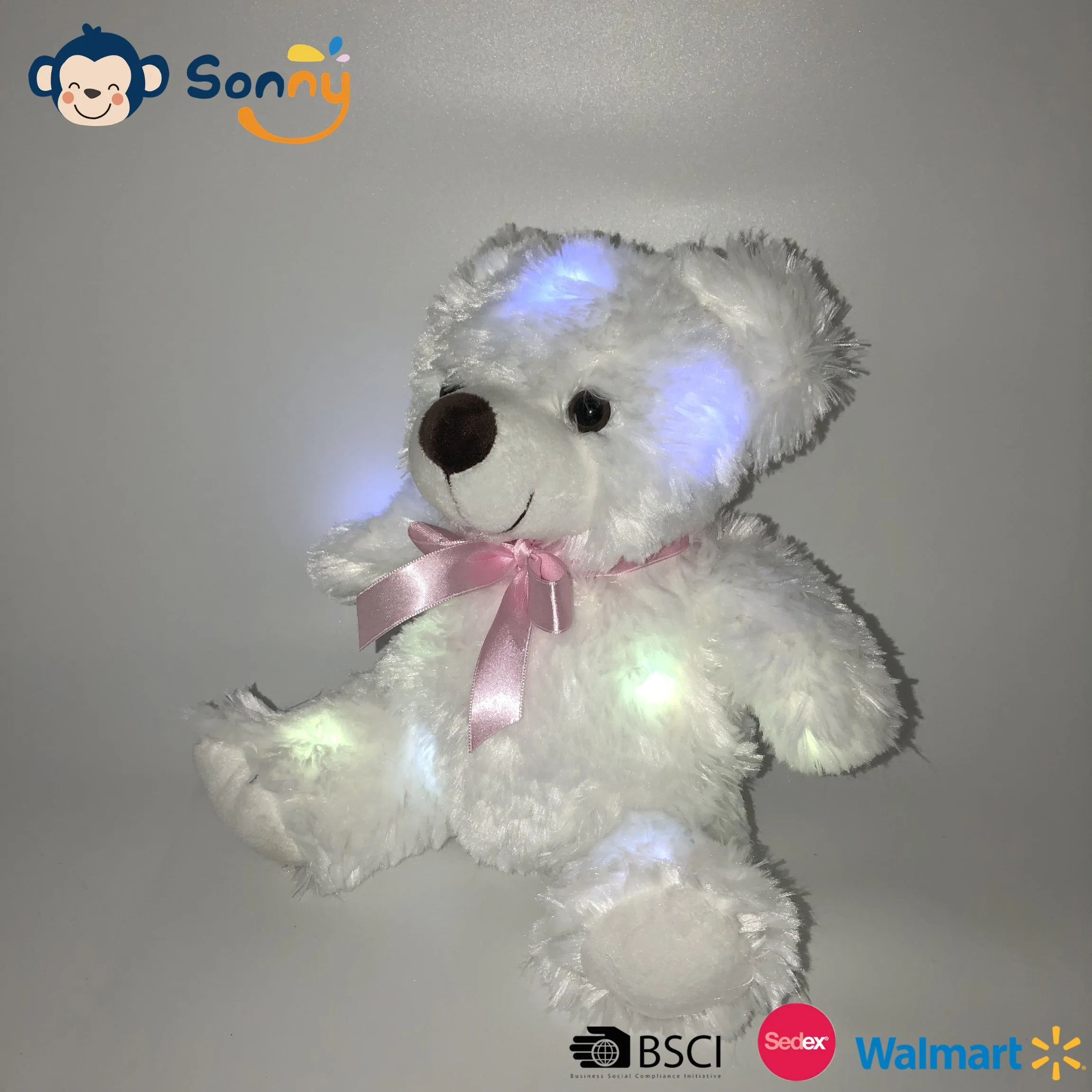 La iluminación LED Venta caliente perro de peluche y juguete de oso