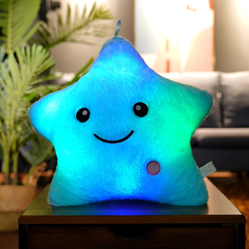 LED Pillow Star Cushion Colorful Glowing Pillow Plush Doll LED Soft Toy Light Toys Gift for Girls Kids Christmas Birthday