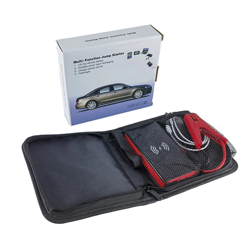 Factory Supply Portable Car Jump Starter 12V 24V Vehicle Booster Starting Device Auto Emergency Lithium Battery Power Bank Jump Starter with Wireless Charger