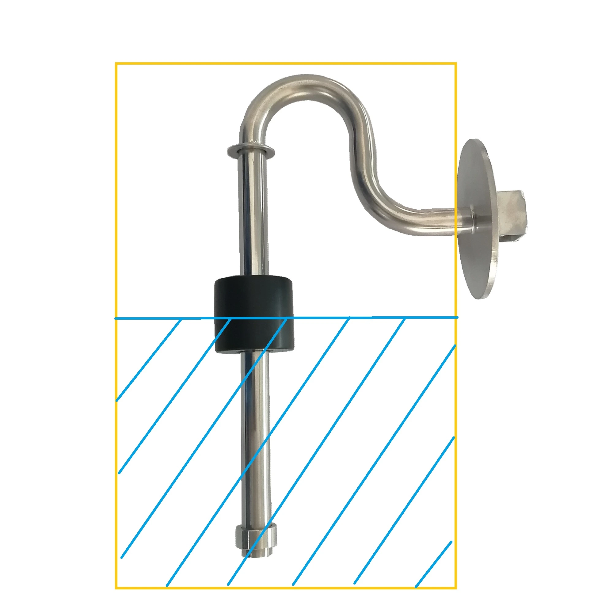 Side-Mount/Top-Mount Tube-Forming 25-35-45-90 Degree Bent Fuel/Water/Oil/Liquid Reed Switch Type Float Level Sensor Bsp1.5" Thread in/SAE-5 Bolts Flange Mount