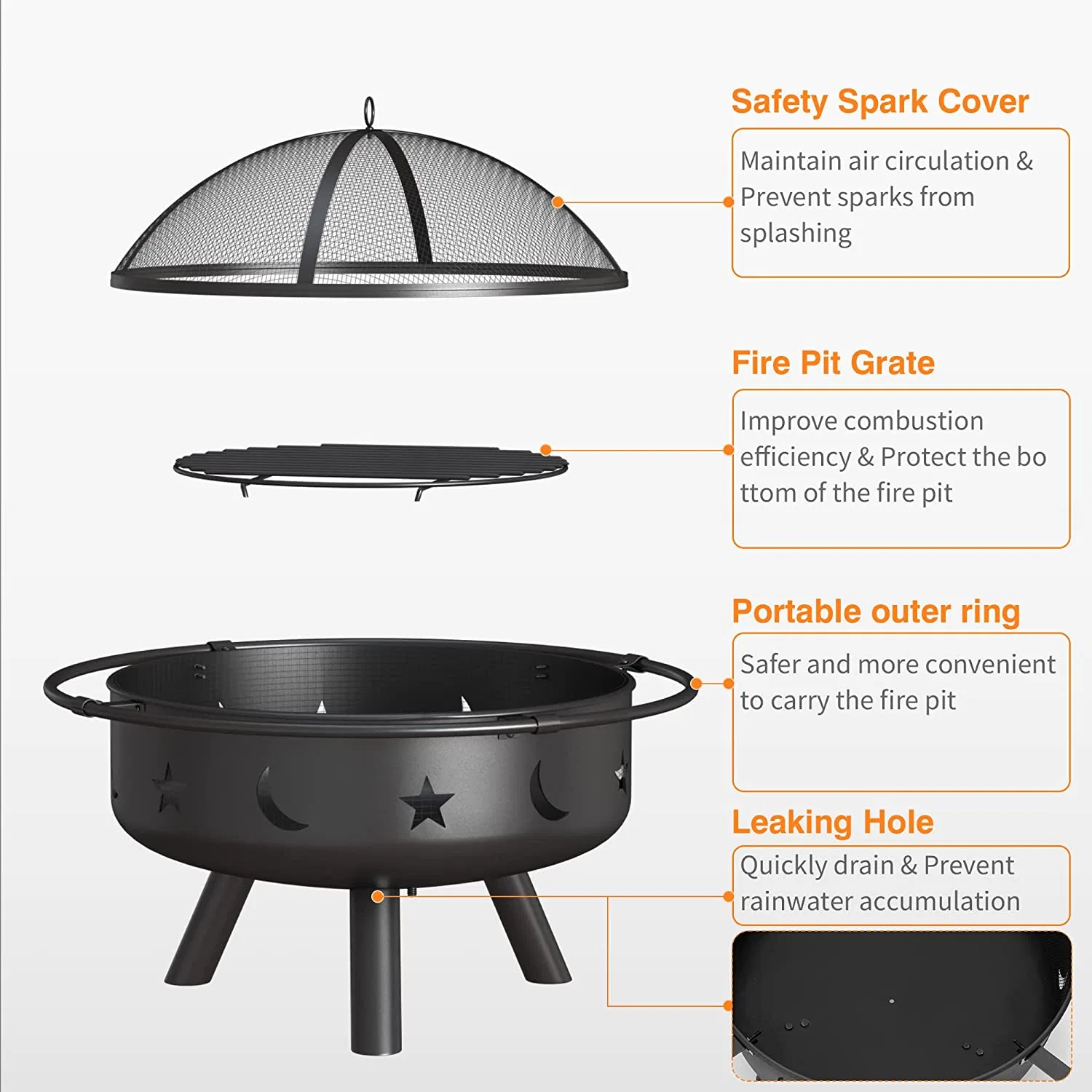 Znew Product Outdoor Gas Firepits Table 30000 BTU Auto Propane Fire Pits