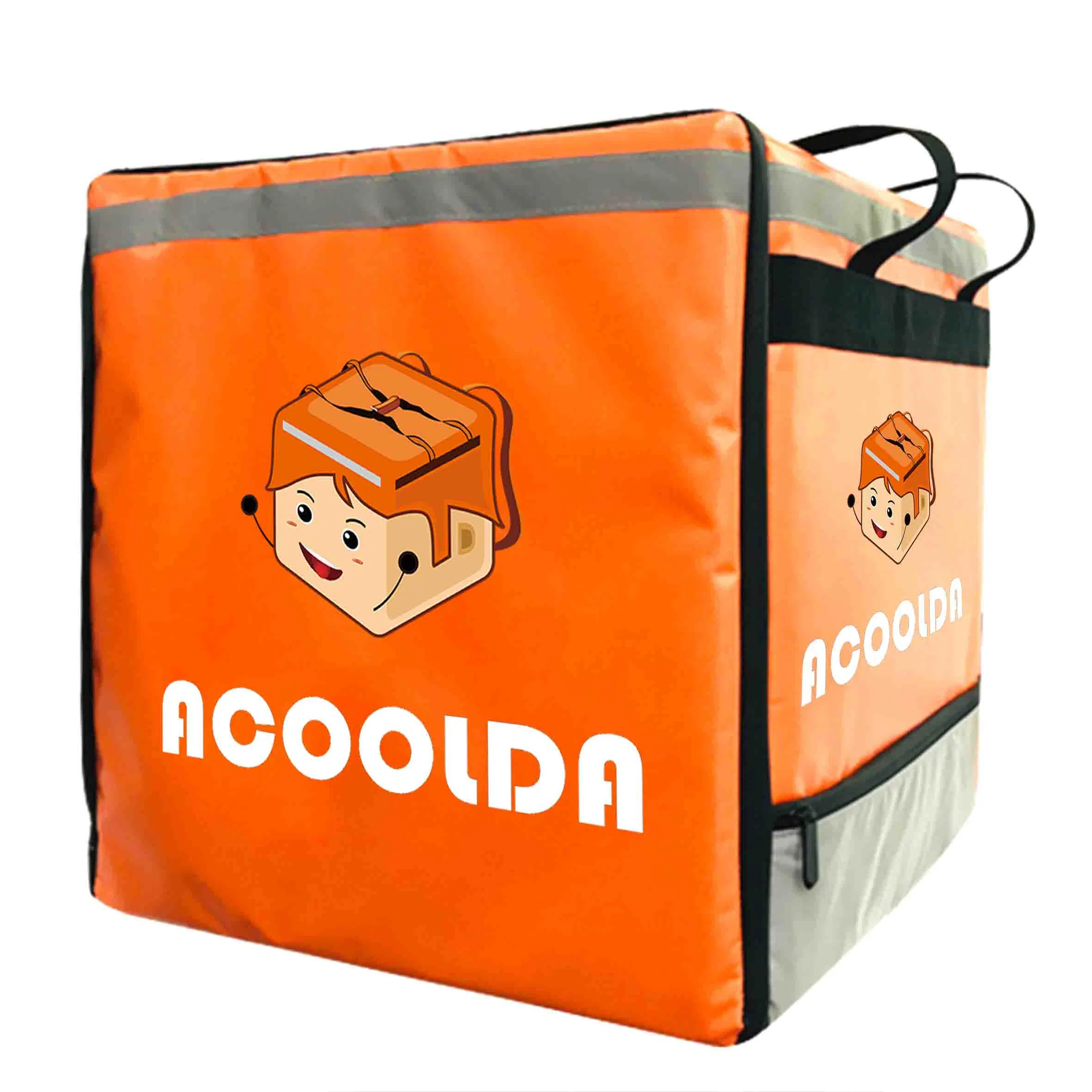 Bolsa de chaqueta impermeable de entrega de comida personalizada con tiras de comida aisladas en fábrica Mochila