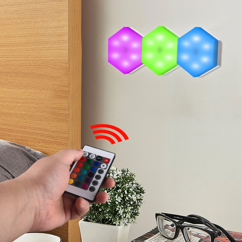 Nouvelle conception Touch Bricolage lampe à LED hexagonale à motif nid d'abeilles Quantum