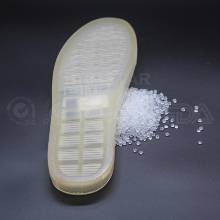 PVC Raw Materials for Shoes Soles Virgin Transparent Crystal PVC Granule for Shoes Sole PVC Compound Pellet for Footwear Sandal Outsole Boot Injection Material