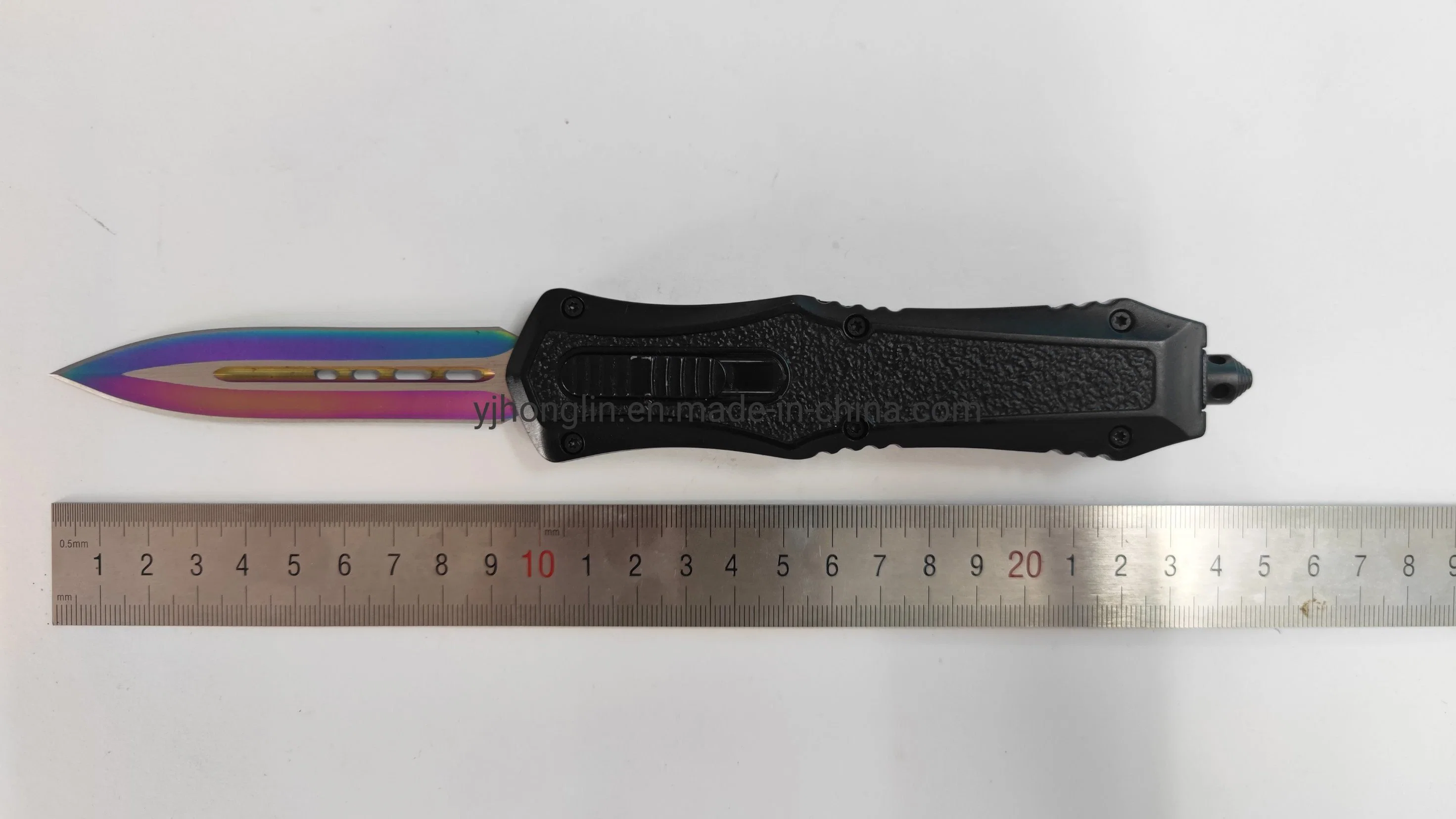 Rainbow Blade Automatic Hunting Double Edge Tactical Pocket Knife Otf Knife Auto Knives
