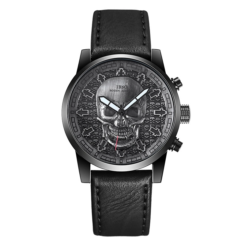 Ibso Brand Skull Cuarzo Reloj para hombres 2019 cráneo creativo Sport Cuarzo horas Hombre Reloj Relojes Hiphop Relogios Masculino