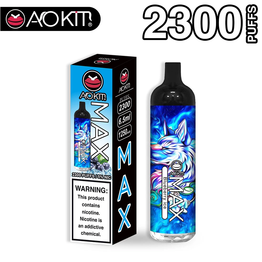 Aokit Max 2300 Puffs Disposable/Chargeable Vapes Wholesale/Supplier Disposable/Chargeable Vape Pen Shenzhen Manufacturer