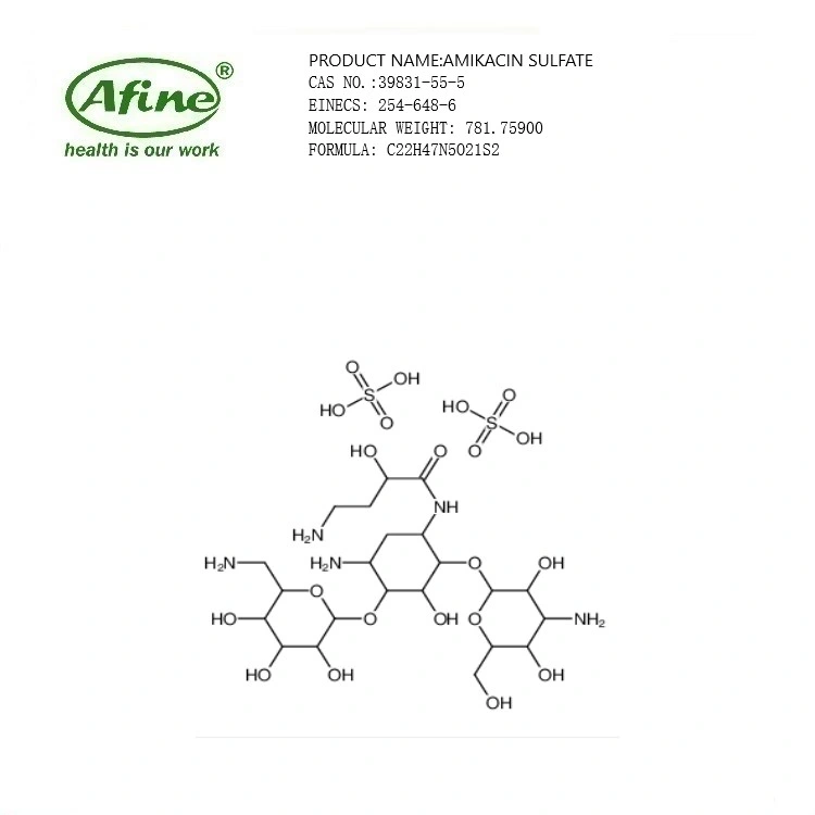 CAS 39831-55-5 Amikacin Sulfate / Amikacin Disulfate Salt / Amikacin Sulfate / Antibioticbb-K8sulfate / (s) -Ysulfate (1: 2) (salt)