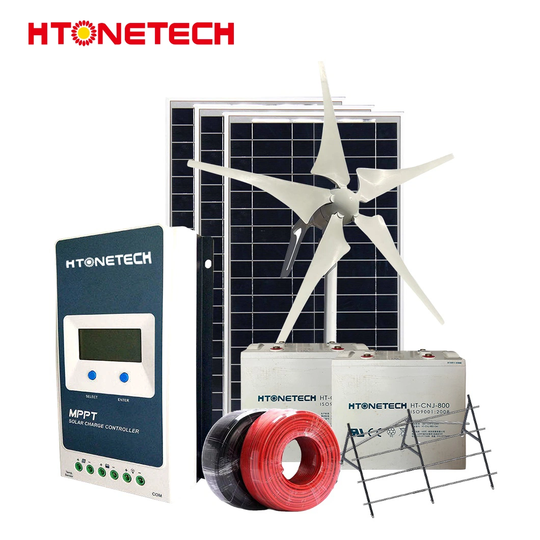 Htonetech Foldable Solar Panel Monocrystalline 320W Stand Alone Solar System China Complete Home Solar and Wind Power Systems with 110 Volt Wind Turbine