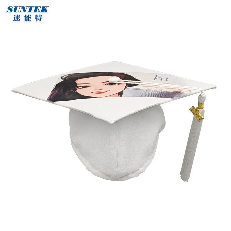 Sublimation Graduation Hat Polyester Adult Bachelor Sublimation Graduation Cap with Tassel