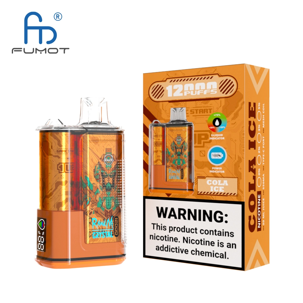 Factory Wholesale/Supplier Fumot Crystal 12K Puffs E Cigarette Randm Vape