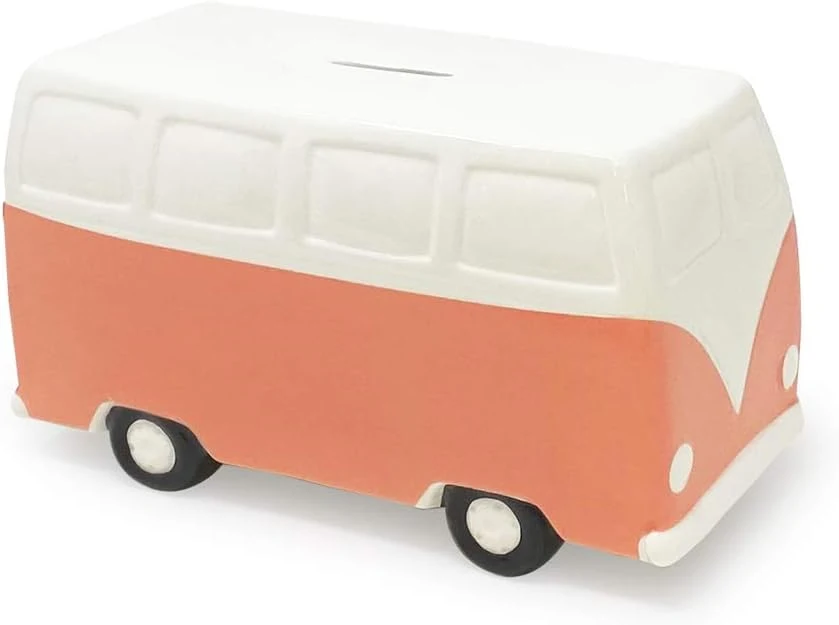 Retro Ceramic Car Coin Saving Bank Vintage Porcelain Piggy Bank Money container for Kids