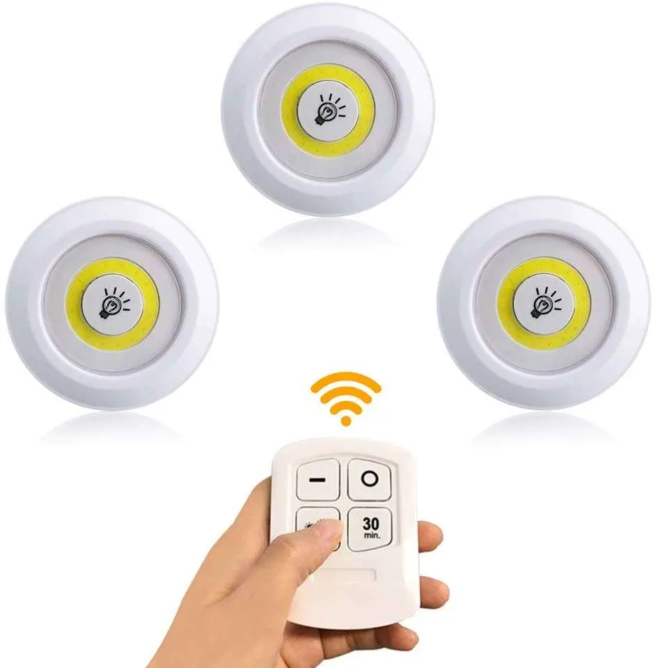 Battery Powered Stick on Lam Wireless 3W COB LED Puck Light